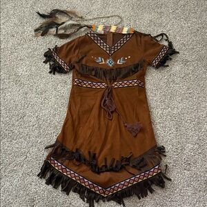 Girls Native American Costume Sz M
